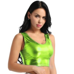 Kinky Cloth Shiny Metallic Tank Crop Top