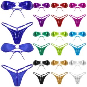 Kinky Cloth Shiny Strapless Tie Back Bikini Set