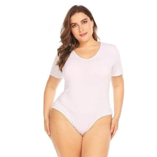 Kinky Cloth White / XL Short Sleeve Cotton Bodysuit