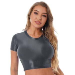 Kinky Cloth Short Sleeve Smooth Crop Top