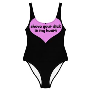 Kinky Cloth XS Shove Your Dick in My Heart Pink  One-Piece Swimsuit