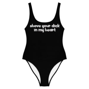 Kinky Cloth XS Shove Your Dick In My Heart White One-Piece Swimsuit