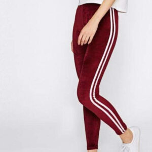 Celeste Bottom L Side Stripe Velvet Leggings