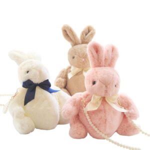 Kinky Cloth 200001420 Silk Bowknot Bunny Chain Bag