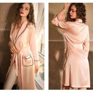 Kinky Cloth Silky Satin Sleepwear Robe