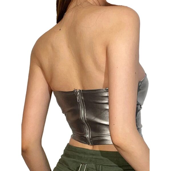 Kinky Cloth Silver Metallic Tube Top