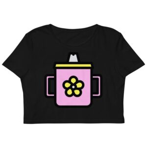 Kinky Cloth XS Sippy Cup Pink Organic Crop Top