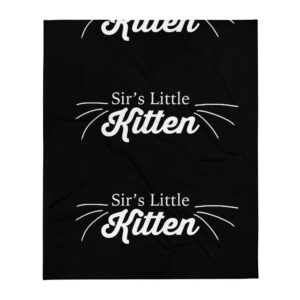 Kinky Cloth Sirs Little Kitten white Throw Blanket