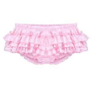 Kinky Cloth Pink / M Sissy Shiny Satin Ruffled Panties