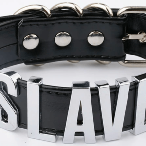 Kinky Cloth collar Black Slave Leather Collar