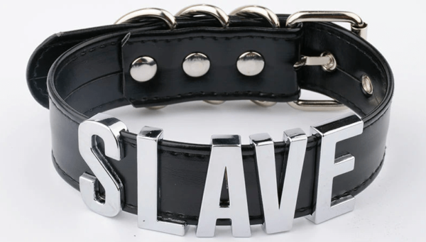 Kinky Cloth collar Black Slave Leather Collar