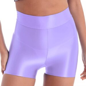 Kinky Cloth Light Purple A / M Smooth Glossy Elastic Shorts