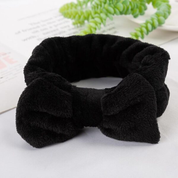 Kinky Cloth 200000395 Black Solid Colors Bow Plush Headbands