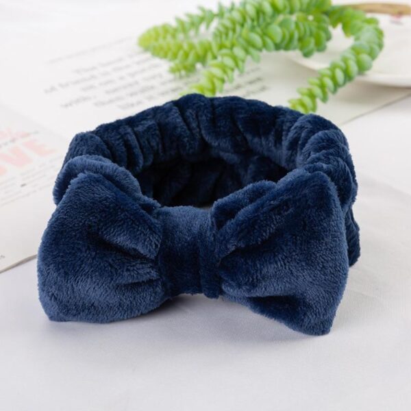 Kinky Cloth 200000395 Blue Solid Colors Bow Plush Headbands