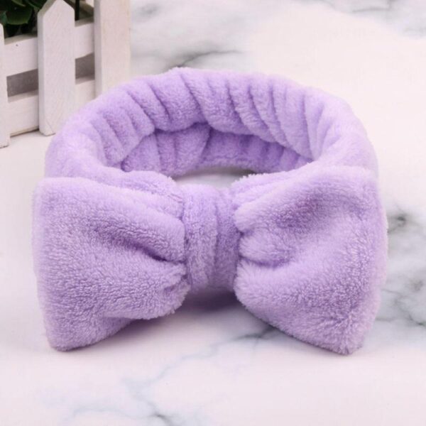 Kinky Cloth 200000395 Lavender Solid Colors Bow Plush Headbands