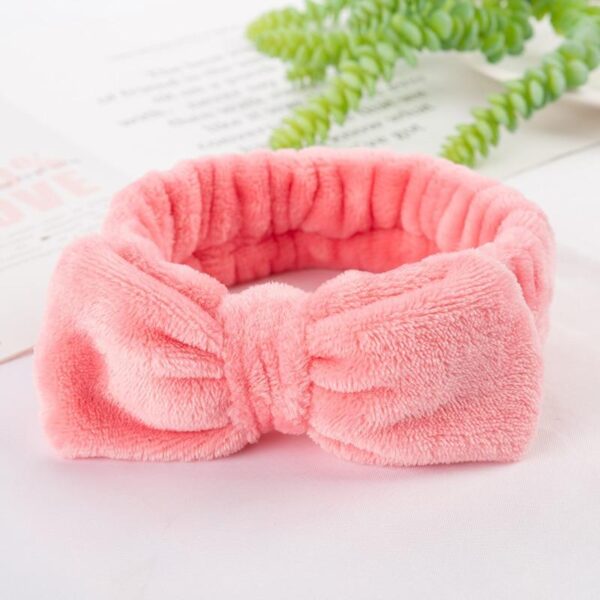 Kinky Cloth 200000395 Light Pink Solid Colors Bow Plush Headbands