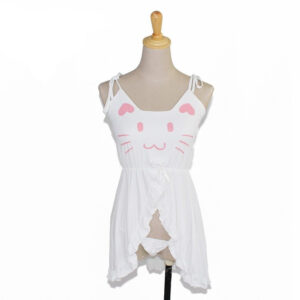 Kinky Cloth Spaghetti Strap Cat Night Dress