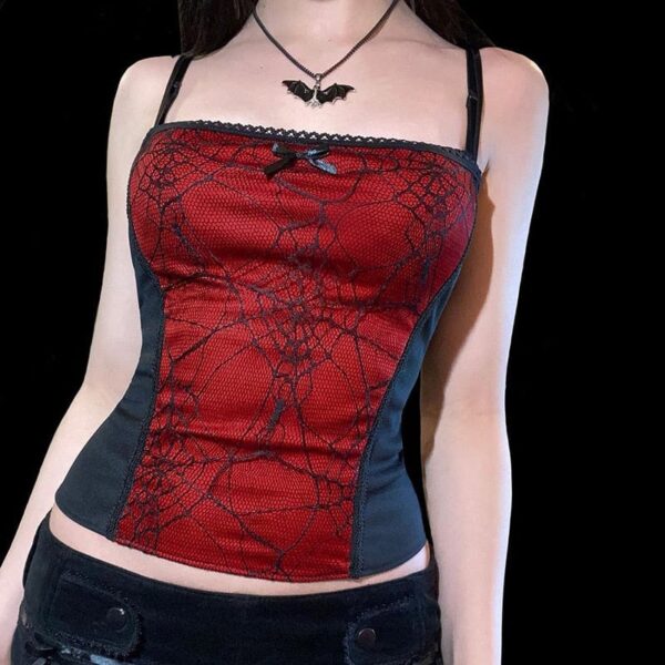 Kinky Cloth Spider Net Cut Out Camis