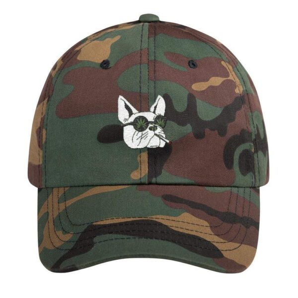 Kinky Cloth Hats Green Camo Stoner Pug Dad hat