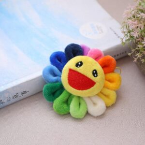 Kinky Cloth 200001421 Rainbow-Yellow / 8-10cm Sunflower Face Plushie Keychain