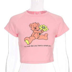 Kinky Cloth Pink / S Teddy Bear Crop Top