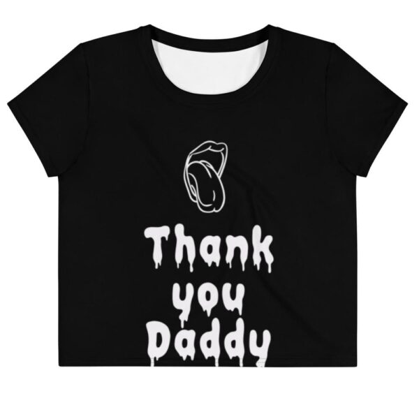 Kinky Cloth XS Thank You Daddy White Crop Top Tee