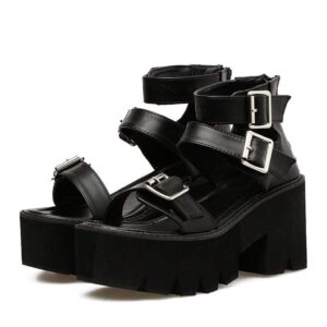 Kinky Cloth 200001002 Three Buckle Strap Platform Sandals