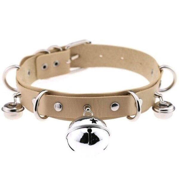 Kinky Cloth begie Triple Bell Ring Collar