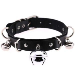 Kinky Cloth Triple Bell Ring Collar