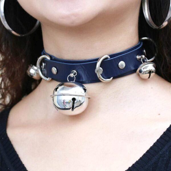 Kinky Cloth Triple Bell Ring Collar