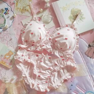 Kinky Cloth 3120601 White / L Tulip Print Lolita Underwear Set