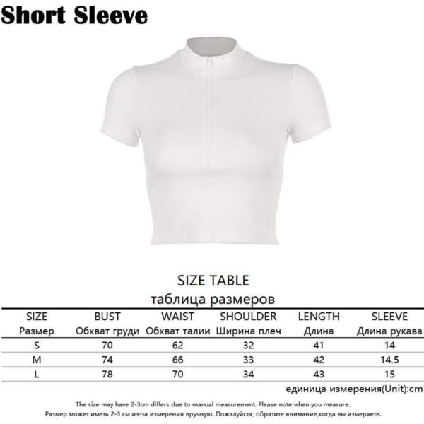 Kinky Cloth 200000791 White / S Turtleneck Zipper Short Sleeve Crop Top