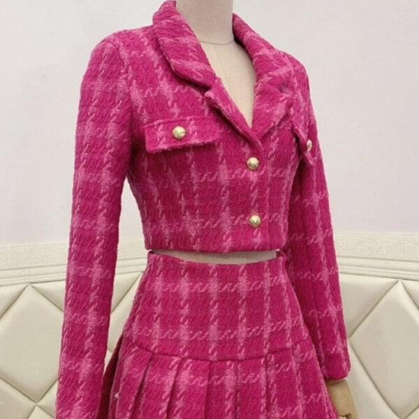 Kinky Cloth Tweed Crop Jacket + Mini Skirt Set