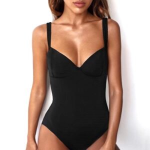 Kinky Cloth 200000362 Black / S V-Neck Spaghetti Strap Bodysuit