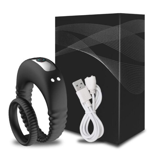 Kinky Cloth Black-box / China Vibrating Penis Cock Ring